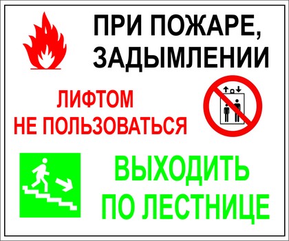Порядок действий при пожаре или задымлении