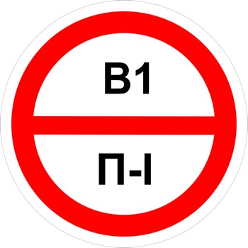 Знак категорийности помещений "В1/П1"