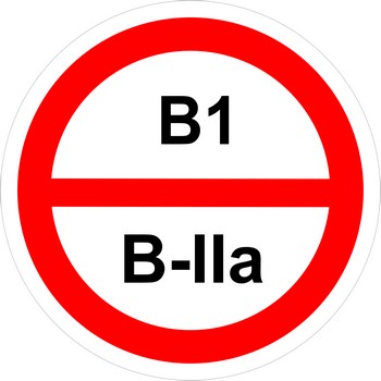 Знак категорийности помещений "В1/В2а"