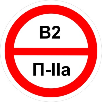 Знак категорийности помещений "В2/П2а"