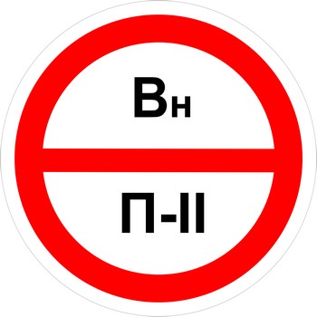Знак категорийности помещений "Вн/П2"