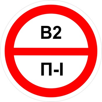 Знак категорийности помещений "В2/П1"
