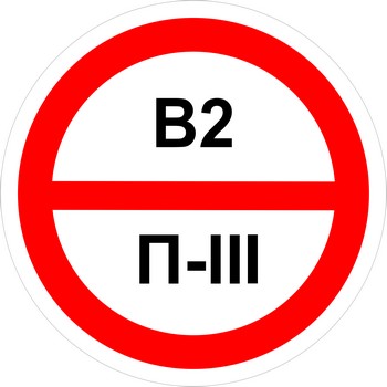 Знак категорийности помещений "В2/П3"