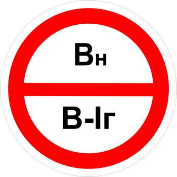 Знак категорийности помещений "Вн/В1г"
