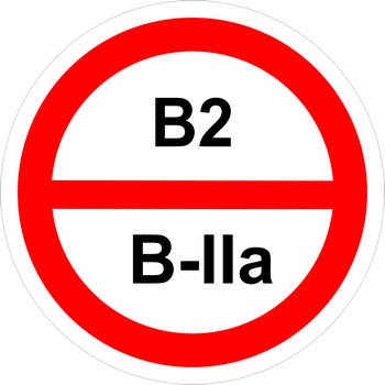 Знак категорийности помещений "В2/В2а"