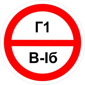 Знак категорийности помещений "Г1/В1б"