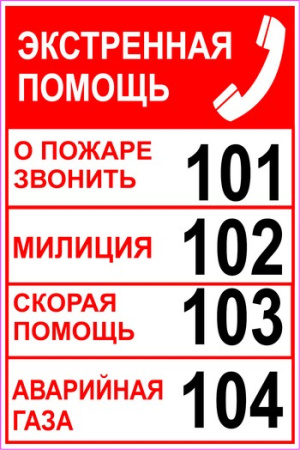 Номера телефонов экстренной помощи